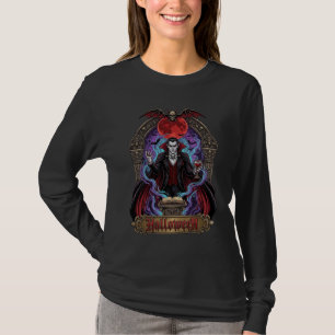 Halloween Dracula Red Moon Bats Skull_1 T-Shirt