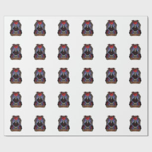 Halloween Dracula Red Moon Bats Skull_1 Wrapping Paper