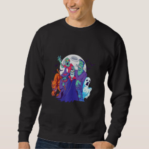 Halloween Dracula Witch Zombie Frankenstein Werewo Sweatshirt