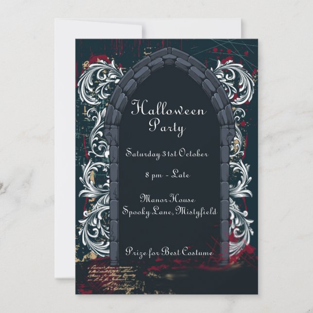 Halloween Draculas Castle Invitation (Front)