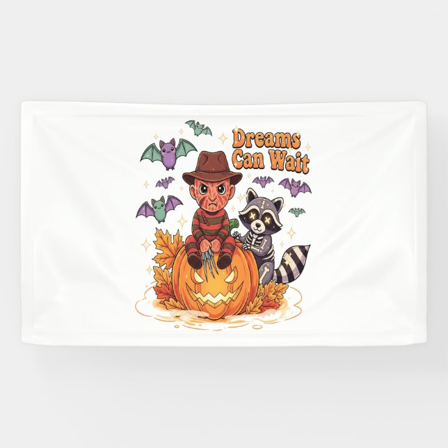 halloween Dreams Can Wait Horror Monster Banner (Horizontal)