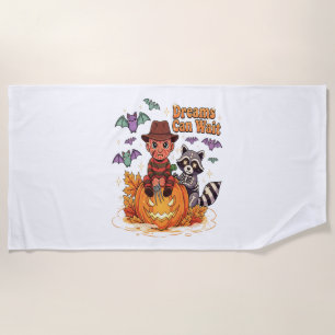 halloween Dreams Can Wait Horror Monster Beach Towel