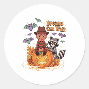 halloween Dreams Can Wait Horror Monster Classic Round Sticker