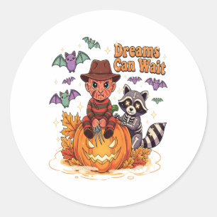 halloween Dreams Can Wait Horror Monster Classic Round Sticker
