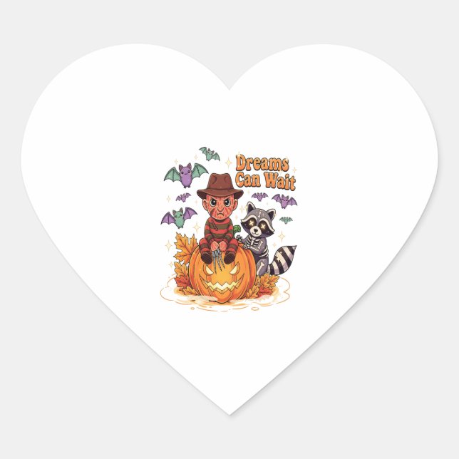 halloween Dreams Can Wait Horror Monster Heart Sticker (Front)