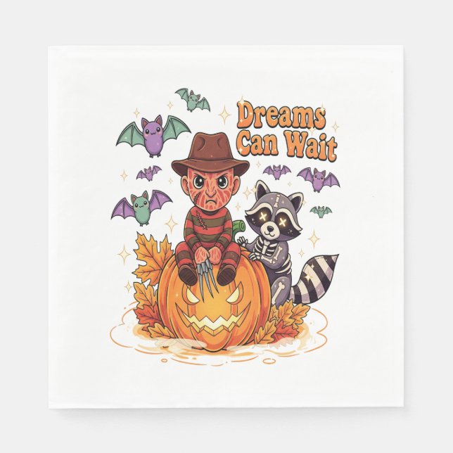 halloween Dreams Can Wait Horror Monster Napkin (Front)