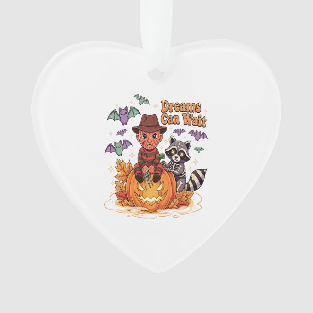 halloween Dreams Can Wait Horror Monster Ornament (Front)