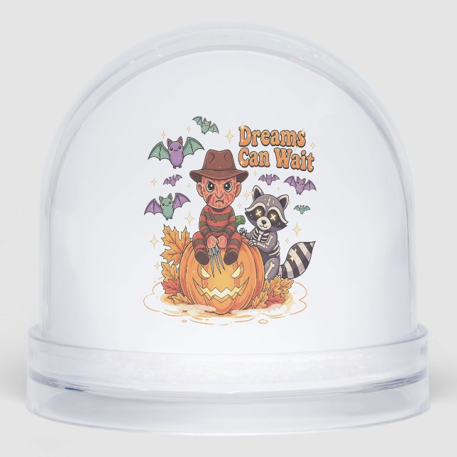 halloween Dreams Can Wait Horror Monster Snowglobe (Front)