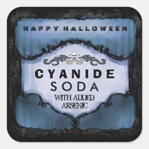 Halloween Drink Label - Eerie Blue Large Square