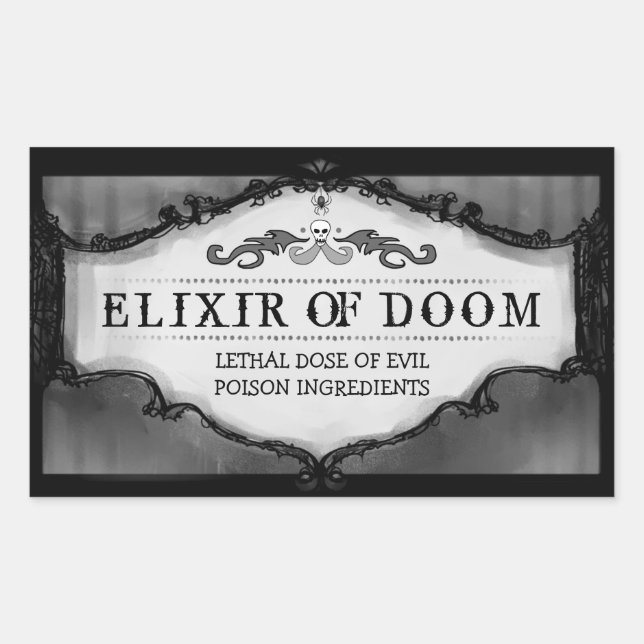 Halloween Drink or Treat Labels Large - Grey (Front)