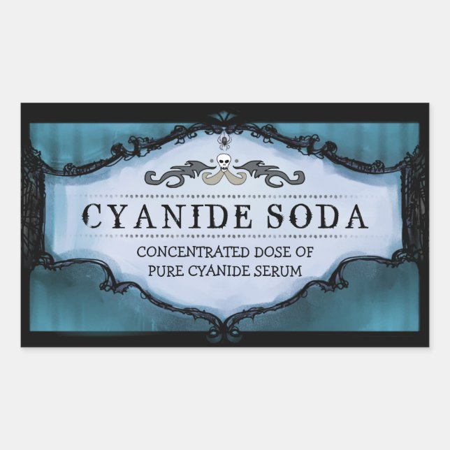 Halloween Drink or Treat Labels Large - Scary Blue (Front)