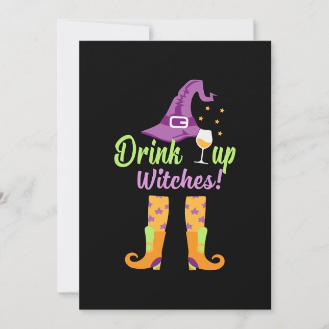 Halloween Drink Up Witches Birthday Invitation (Front)