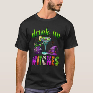 Halloween Drink Up Witches Costumes Wine Hallowine T-Shirt