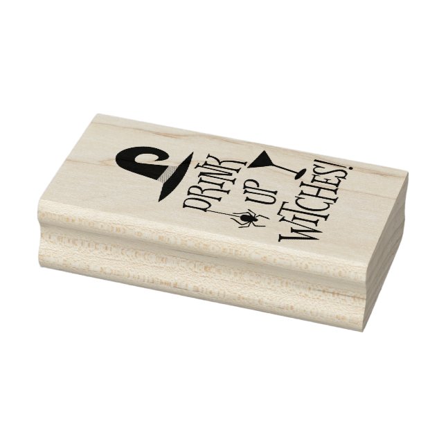 Halloween Drink Up Witches Invitation or Card Rubber Stamp (Stamp)