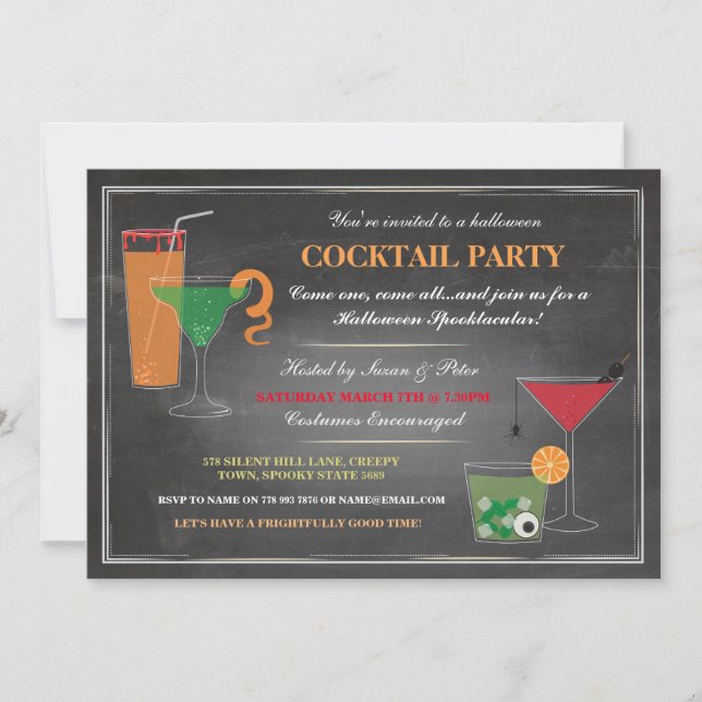 Halloween Drinks Party Spooky Invitation (Front)