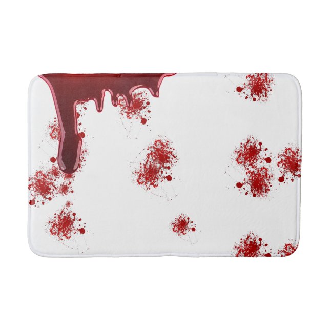Halloween | Dripping Blood Splatters Pattern Bath Mat (Front)