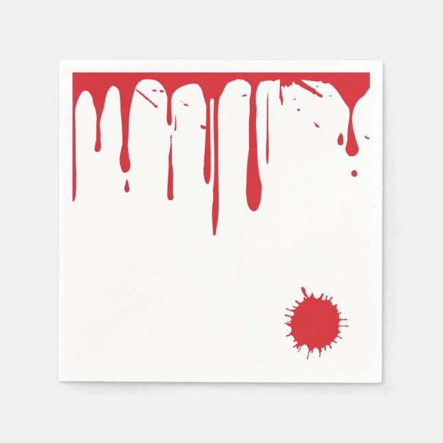 Halloween Dripping Gory Blood Splatters Death Napkin (Front)