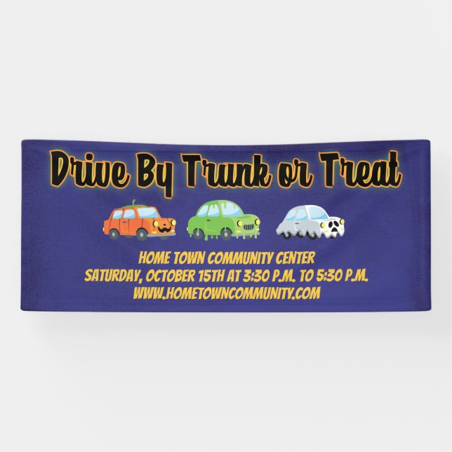 Halloween Drive By Car Trunk or Treat Banner (Horizontal)