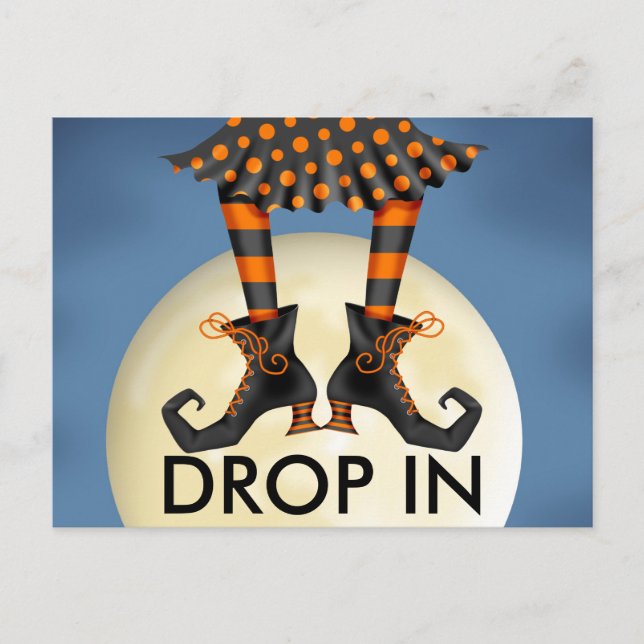 Halloween (Drop In) Postcard Invitation (Front)