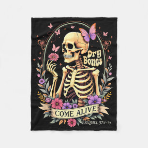 Halloween Dry Bones Come Alive Dancing Skeleton Ch Fleece Blanket