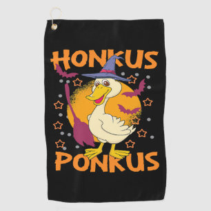 Halloween Duck Funny Halloween Pumpkin Duck Golf Towel