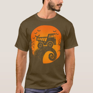 Halloween Dump Truck Bat Pumpkin Costume Kids Boys T-Shirt
