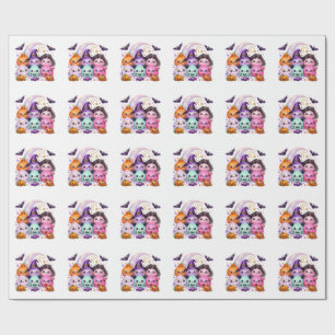 Halloween Dumpling Squishies Viral Kawaii Pumpkin Wrapping Paper