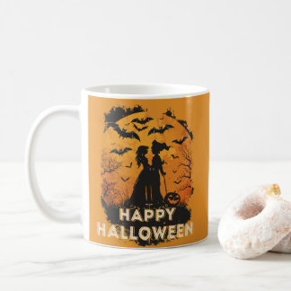 Halloween duo in moonlight coffee mug