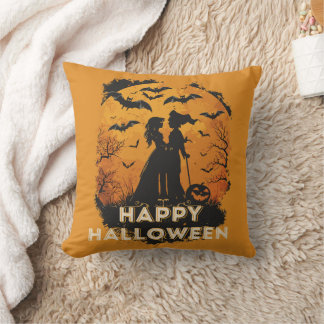 Halloween duo in moonlight cushion