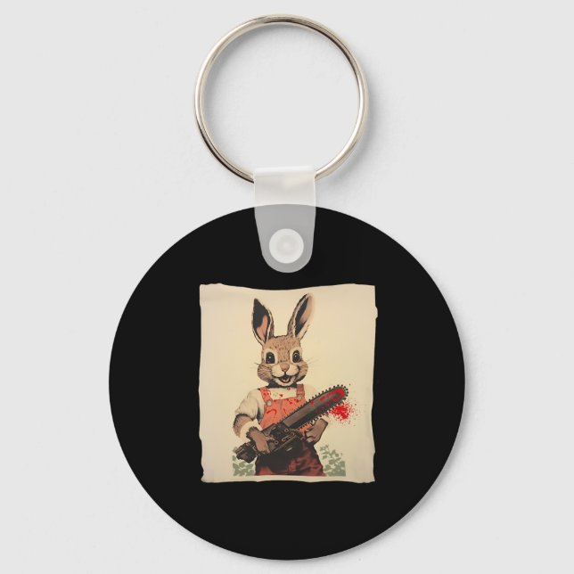 Halloween Easter Bunny Cute And Spooky Horror Outf Key Ring (Front)