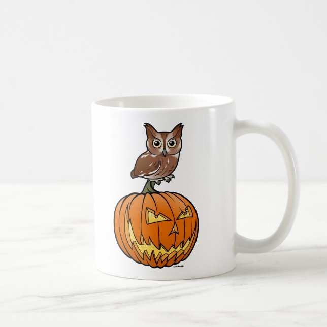 Halloween Eastern Screech Owl Coffee Mug (Right)