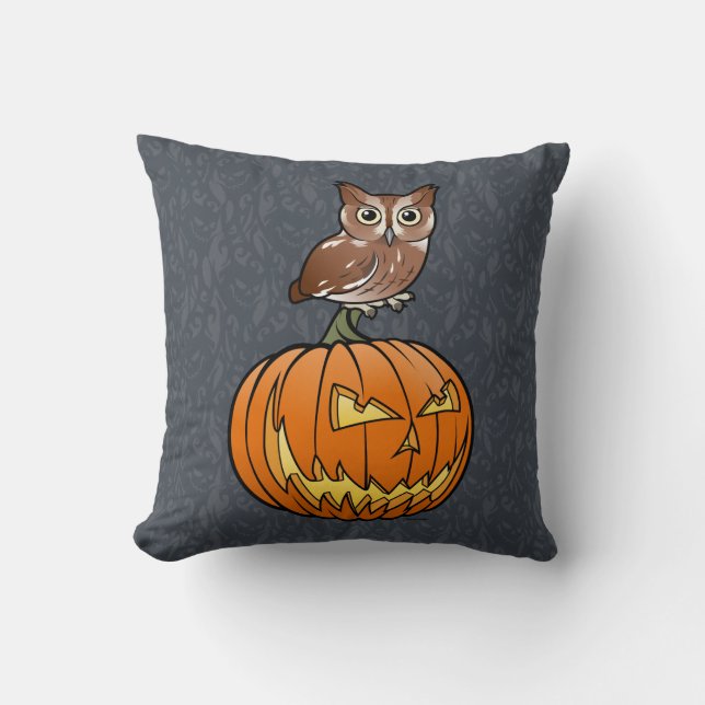 Halloween Eastern Screech Owl Cushion (Front)