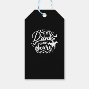 Halloween Eat Drink And Be Scary Funny Womens Gift Tags
