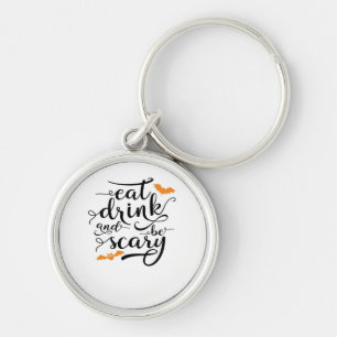 Halloween Eat Drink And Be Scary Retro Classic Key Ring