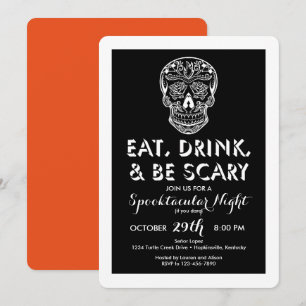 Halloween Eat, Drink, & Be Scary 3-D Invitations