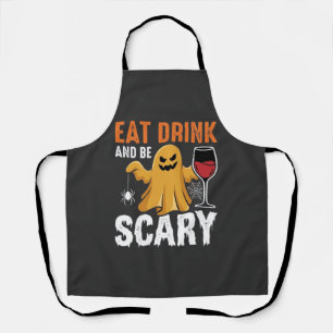 Halloween Eat Drink Be Scary Ghost Design_1 Apron