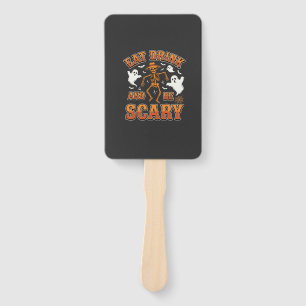 Halloween Eat Drink Be Scary Ghost Design_1 Hand Fan