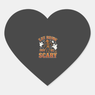 Halloween Eat Drink Be Scary Ghost Design_1 Heart Sticker