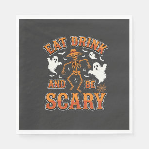 Halloween Eat Drink Be Scary Ghost Design_1 Napkin