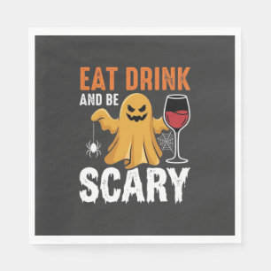 Halloween Eat Drink Be Scary Ghost Design_1 Napkin