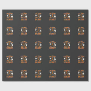 Halloween Eat Drink Be Scary Ghost Design_1 Wrapping Paper