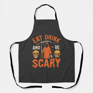 Halloween Eat Drink Be Scary Reaper Design_1 Apron