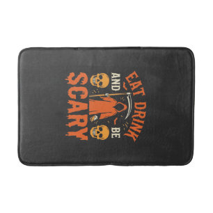 Halloween Eat Drink Be Scary Reaper Design_1 Bath Mat