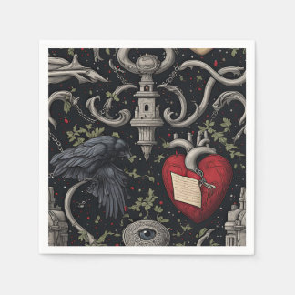 Halloween Edgar Allan Poe Inspired Napkin