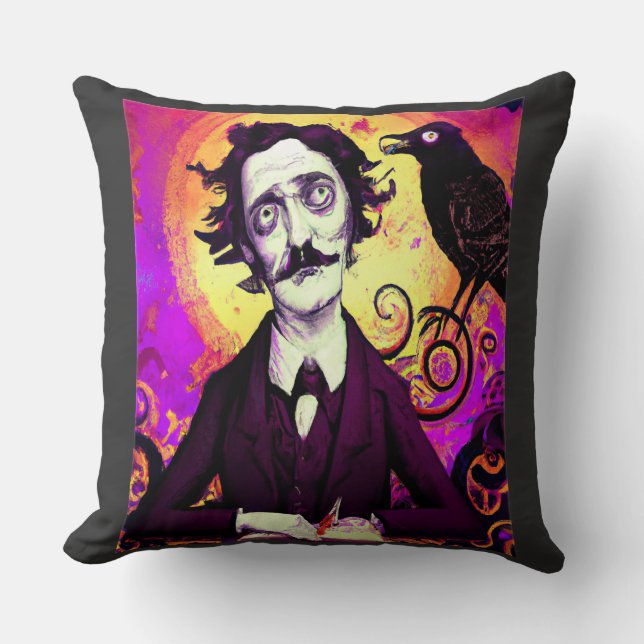 Halloween, Edgar Allen Poe, Raven, Nevermore  Cushion (Front)