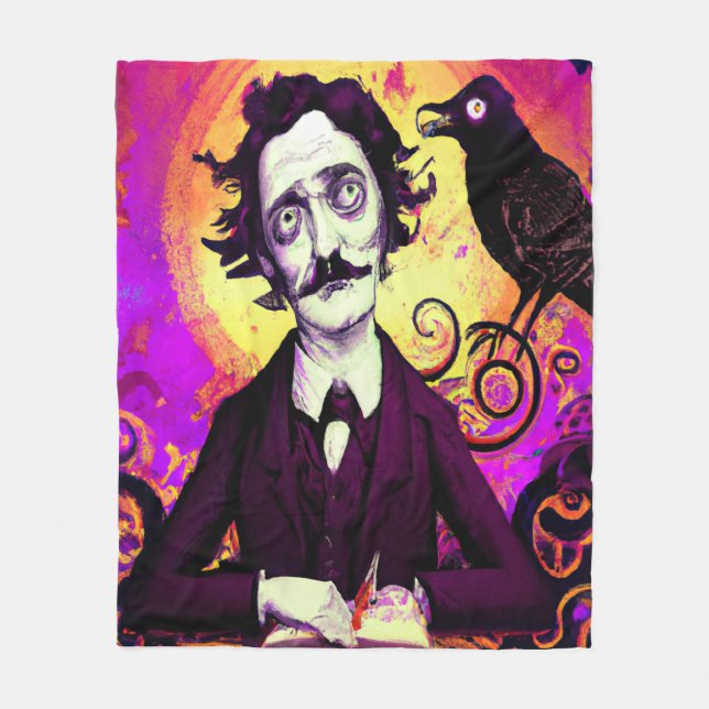 Halloween, Edgar Allen Poe, Raven, Nevermore  Fleece Blanket (Front)