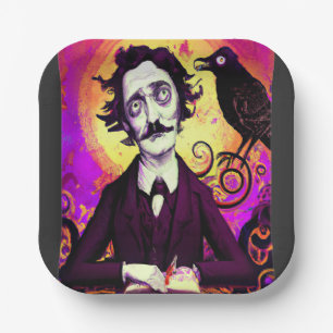 Halloween, Edgar Allen Poe, Raven, Nevermore   Paper Plate