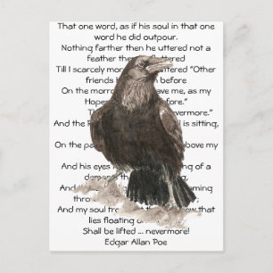 Halloween, Edgar Allen Poe, Raven, Nevermore Postcard