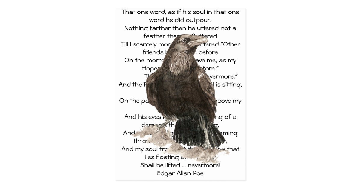 Halloween Edgar Allen Poe Raven Nevermore Postcard Zazzle Co Uk