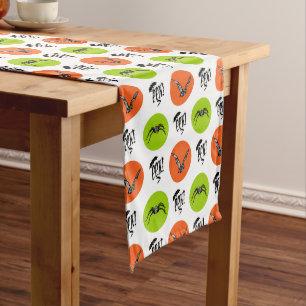 Halloween Eek Bats and Spiders Pattern Medium Table Runner